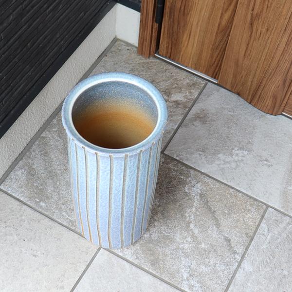 傘立て 陶器 おしゃれ 信楽焼 かさたて 和風 傘入れ モダン 白 玄関