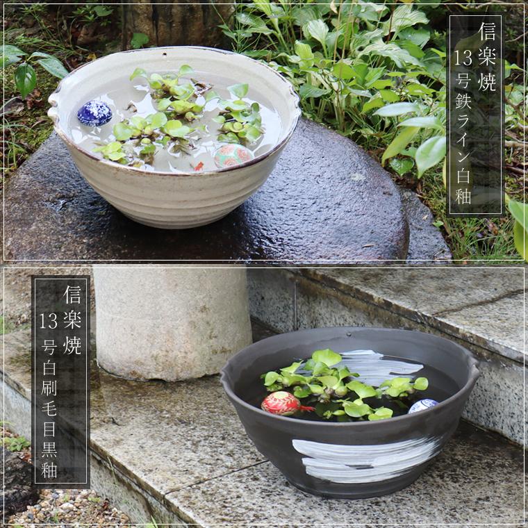 信楽焼 睡蓮鉢 メダカ鉢 おしゃれ めだか鉢 陶器 水鉢 ビオトープ