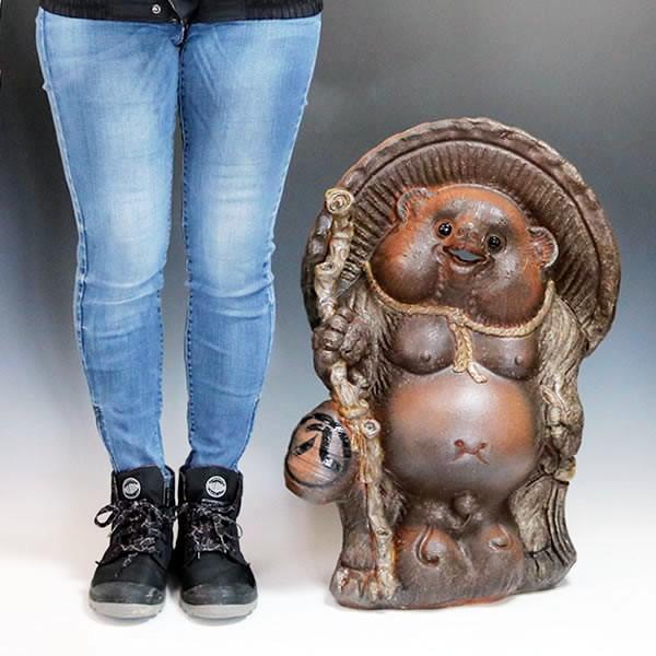 信楽焼 20号ひねり狸 たぬき タヌキ 古狸庵 開運 縁起物 可愛い 陶器