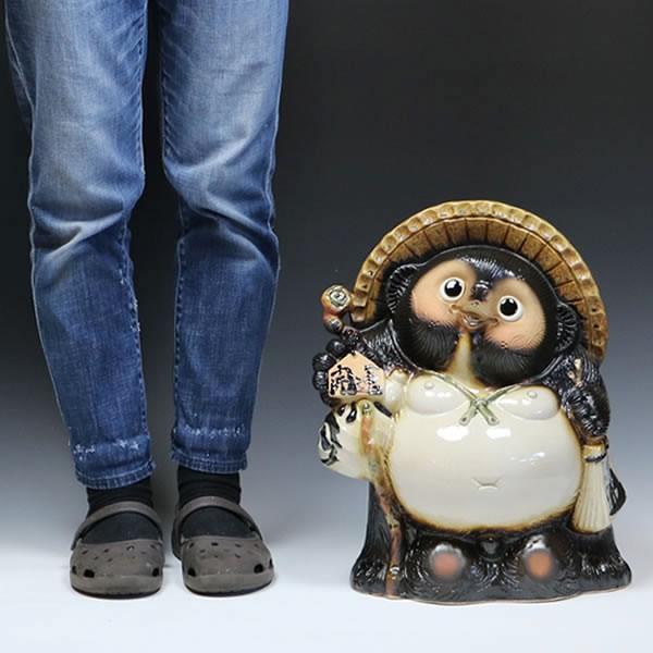 信楽焼 13号開運狸 たぬき タヌキ 狸 開運 縁起物 可愛い 陶器 商売