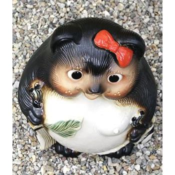 信楽焼 13号笑福狸(メス) たぬき タヌキ 開運 縁起物 可愛い 陶器 商売