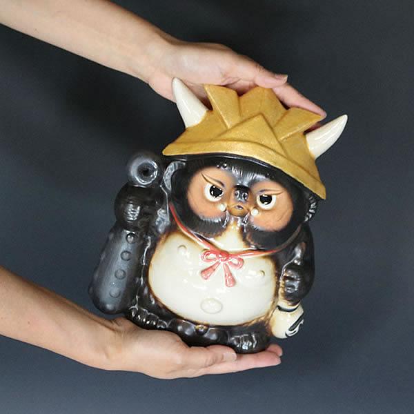 信楽焼 福鬼喜門狸金かぶと たぬき タヌキ 狸 開運 縁起物 可愛い