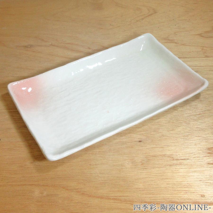 皿 焼物皿 桜吹 長角皿 24cm おしゃれ 和食器 業務用 美濃焼 24a269-2