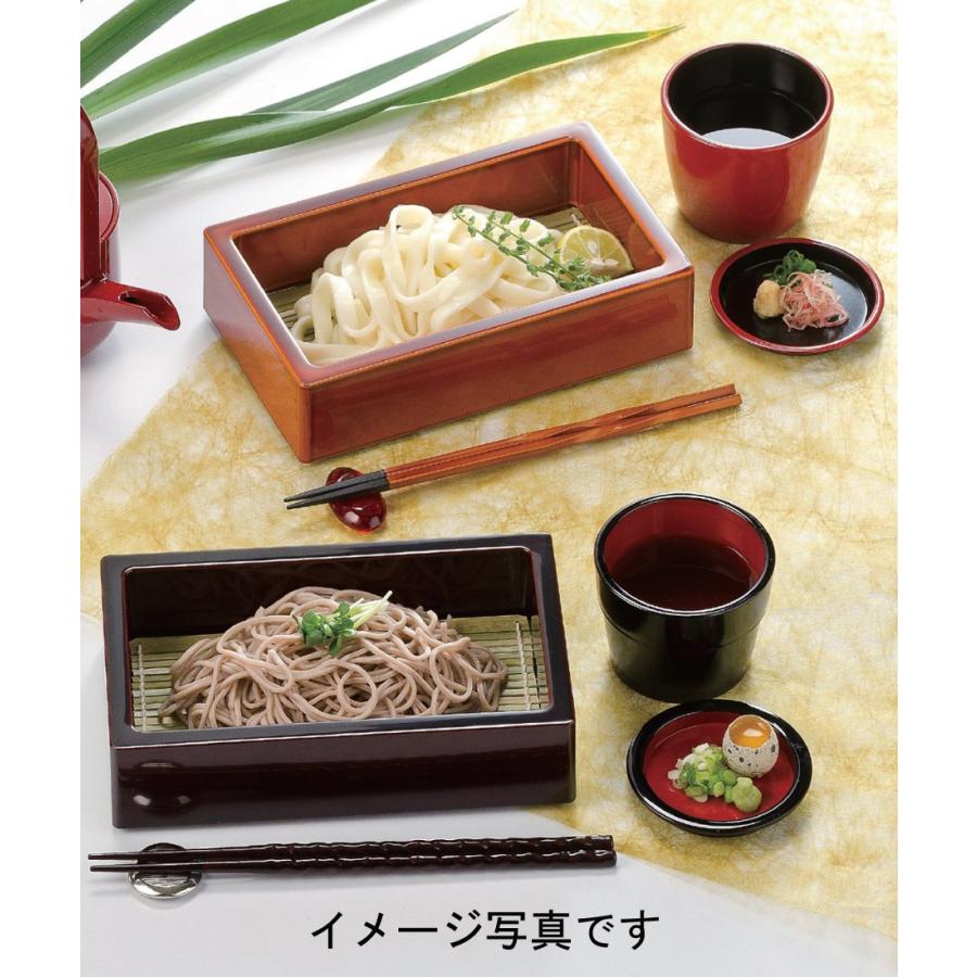 長角そば箱 竹ス付 総黒 和食器 そば皿 そばせいろ お蕎麦 ざるそば