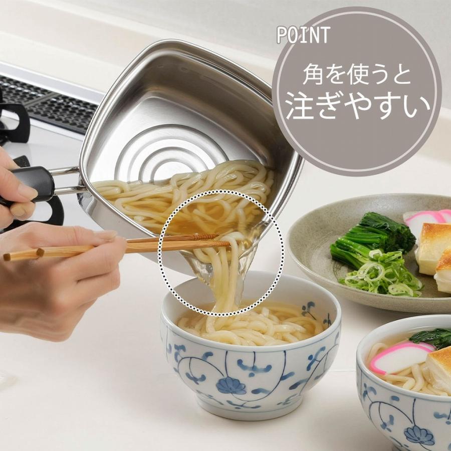 下村企販 四角い ラーメン鍋 15cm 日本製 ステンレス インスタント