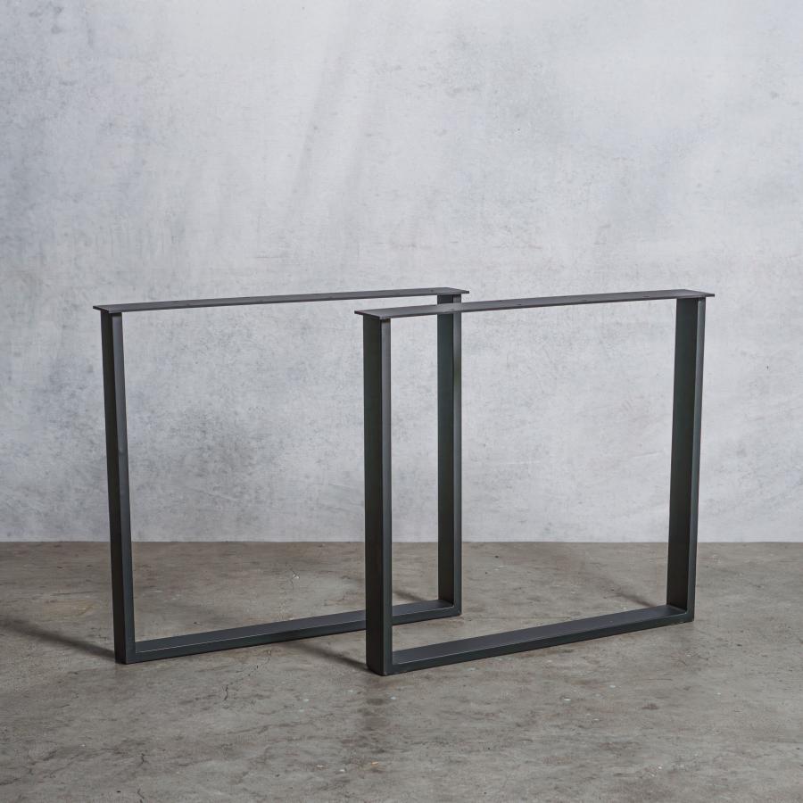 清水材木店 テーブル脚 アイアン 口型 奥行74cm 高さ67cm ブラック