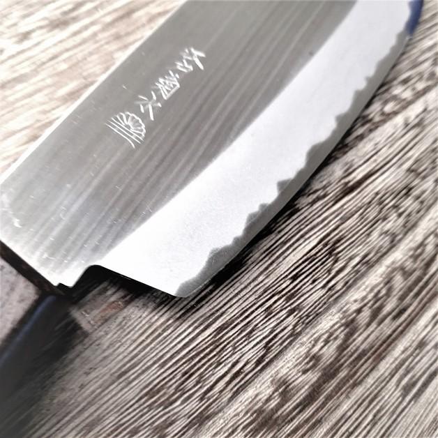 江戸菊水 かぼちゃ切包丁 150mm ステン特殊鋼割込 ローズ柄 楽々