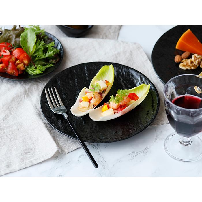 プレート 20cm スレート調 ブラックプレート おしゃれ 皿 食器 和食器