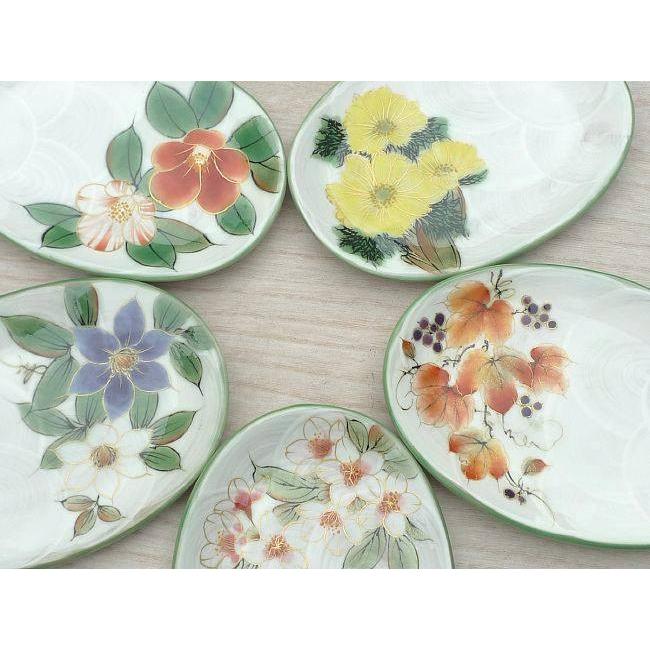 陶あん 京焼 清水焼 桔梗 秋草文 深鉢 大鉢 菓子鉢 陶あん 京焼 清水焼