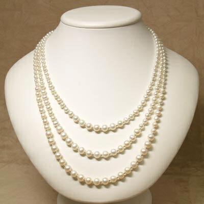 ネックレス 3連 淡水パール グラデーション 淡水真珠 シルバー金具 三