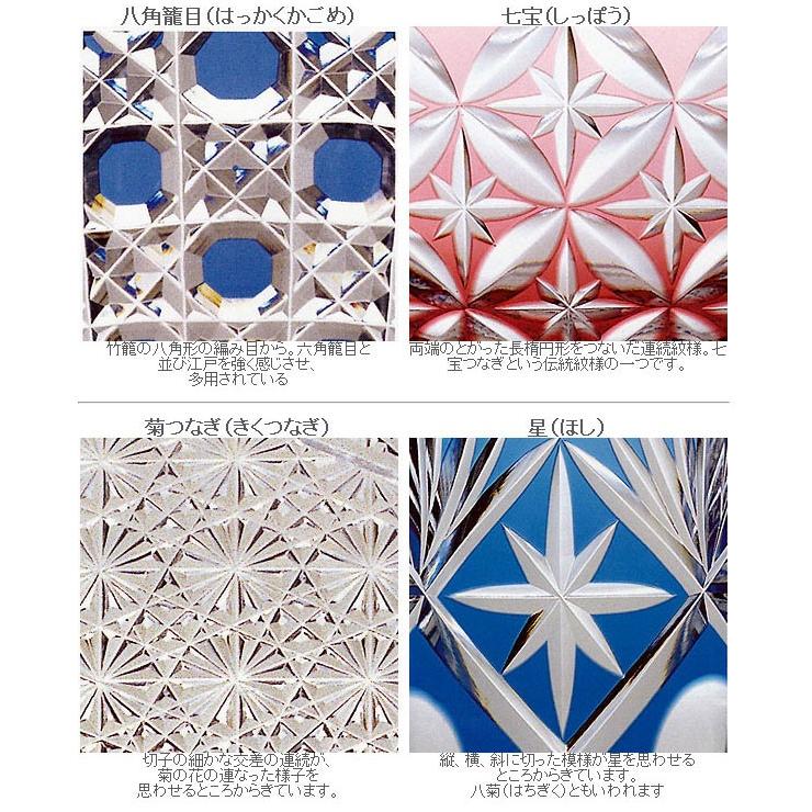 江戸切子 カガミクリスタル ロックグラス 五本溝に四角籠目 : お値打ち