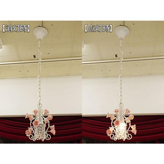照明器具 ペンダントライト 1灯 アンティーク シャンデリア バラ