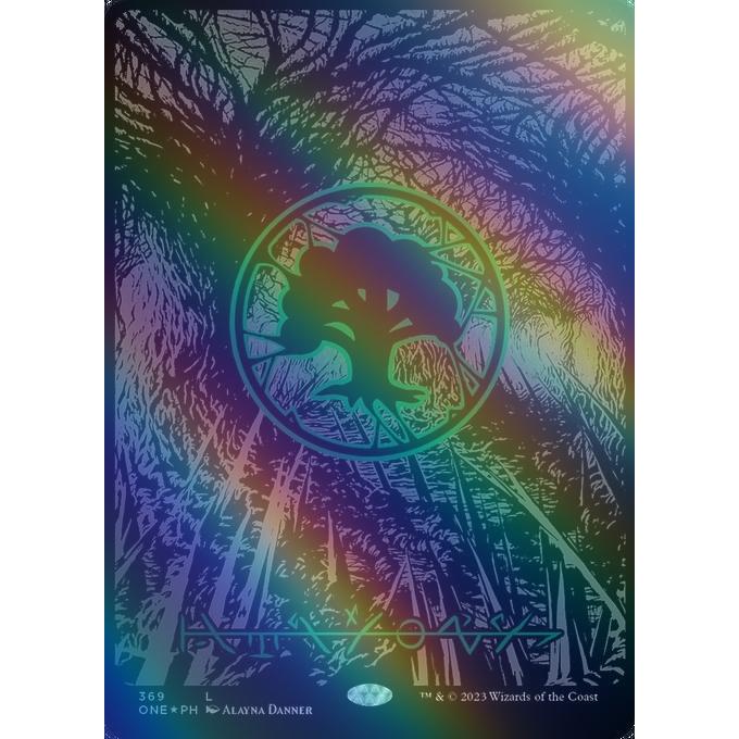 MTG □土地/ファイレクシア語版□ 《森/Forest》☆オイルスリックFOIL