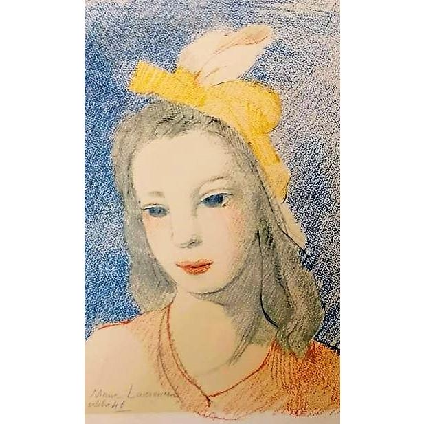 マリー・ローランサン「MarriceLaurencin」額装品 複製画 額縁外寸44.5