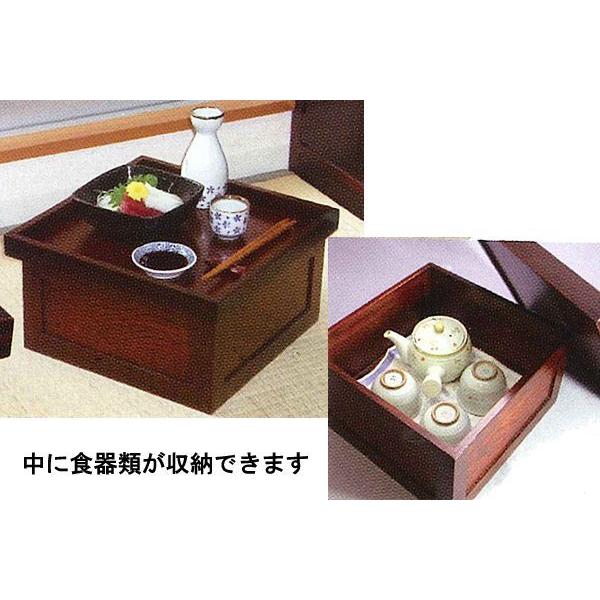 箱膳 隅切 お膳 漆塗り 木製 漆器 茶櫃 お盆 道具入れ 食事 和 食器