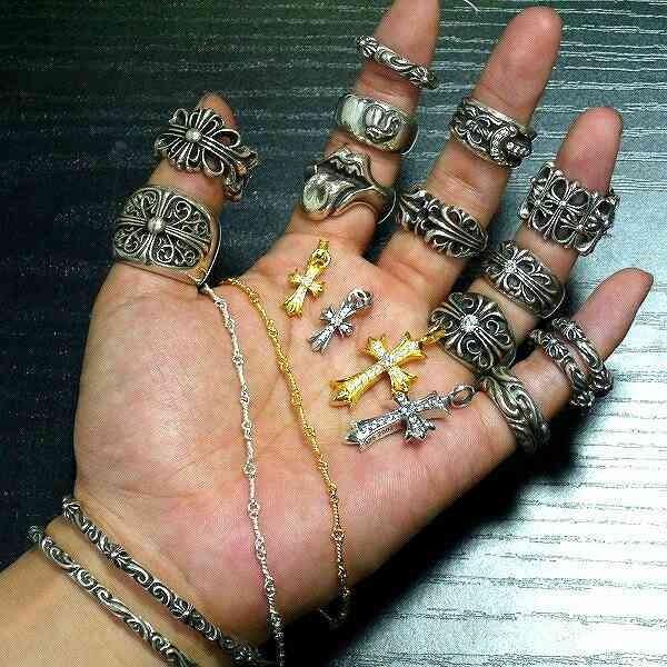 フローラルクロスハートリング 指輪 シルバー925 メンズ レディース