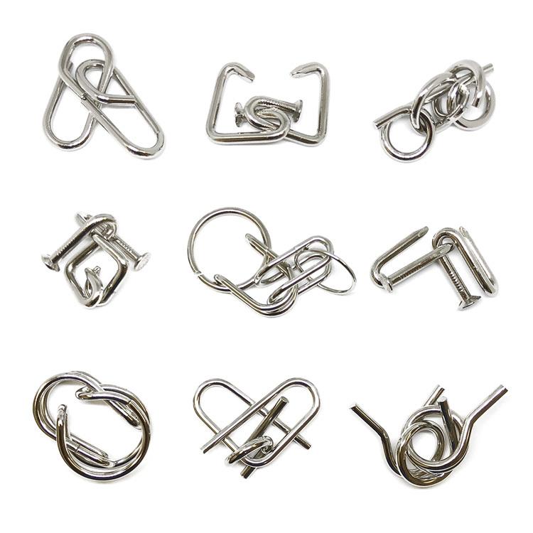 知恵の輪9点セット 初級/中級/上級/超上級向け 選べる難易度 メタル製