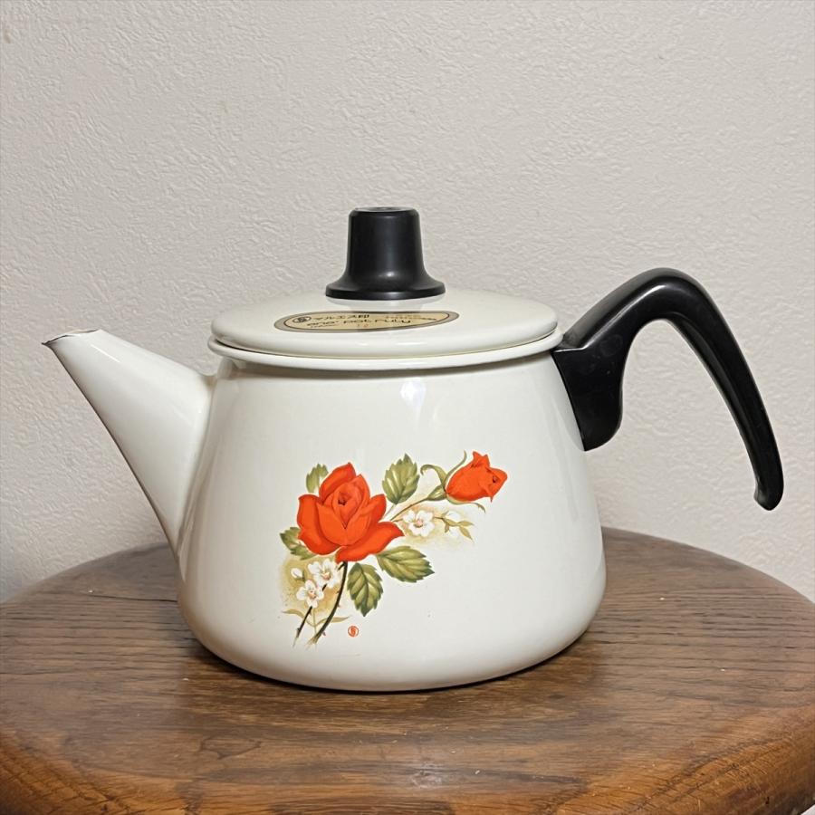 ヴィンテージ 昭和レトロ 花柄 マルエス印 エナポット ルリー 1L