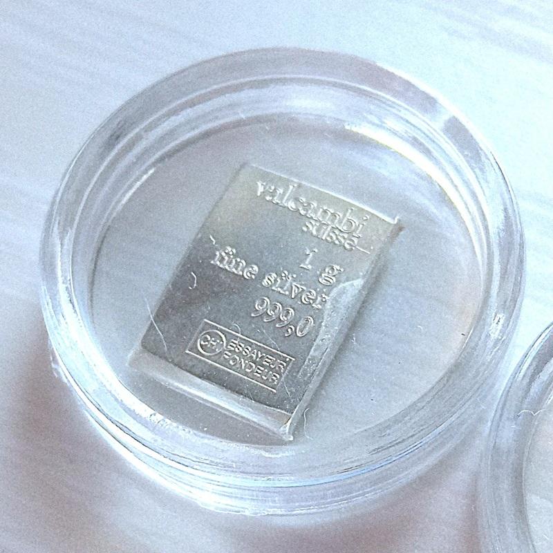 訳あり】純銀インゴット スイスヴァルカンビ シルバーバー 1g valcambi