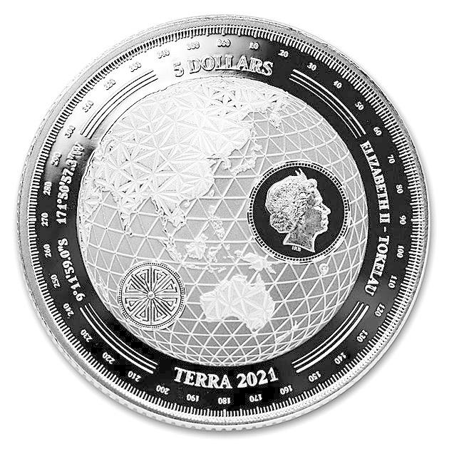 純銀コイン テラ銀貨 プルーフ 1オンス 2021年製 クリアケース入り