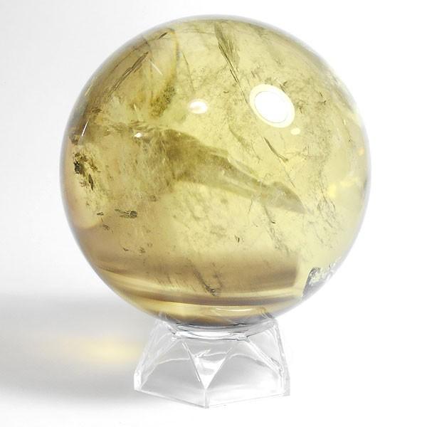 シトリン(天然)黄色水晶 丸玉 100mm 台座付き 天然石 パーワーストーン