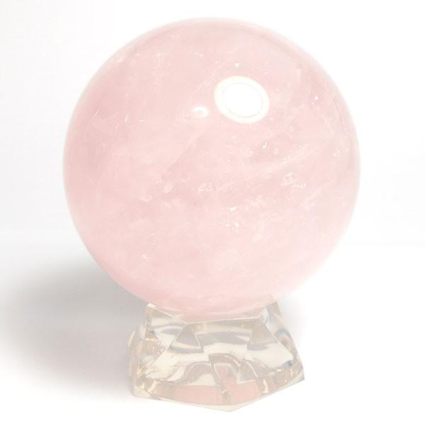 ローズクォーツ(紅水晶) 丸玉 67mm 台座付き 天然石 パーワーストーン