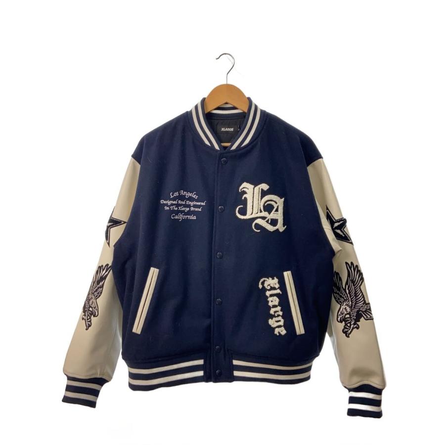 X-LARGE◇スタジャン/L/エクストララージ/ウール/NVY/101254021004