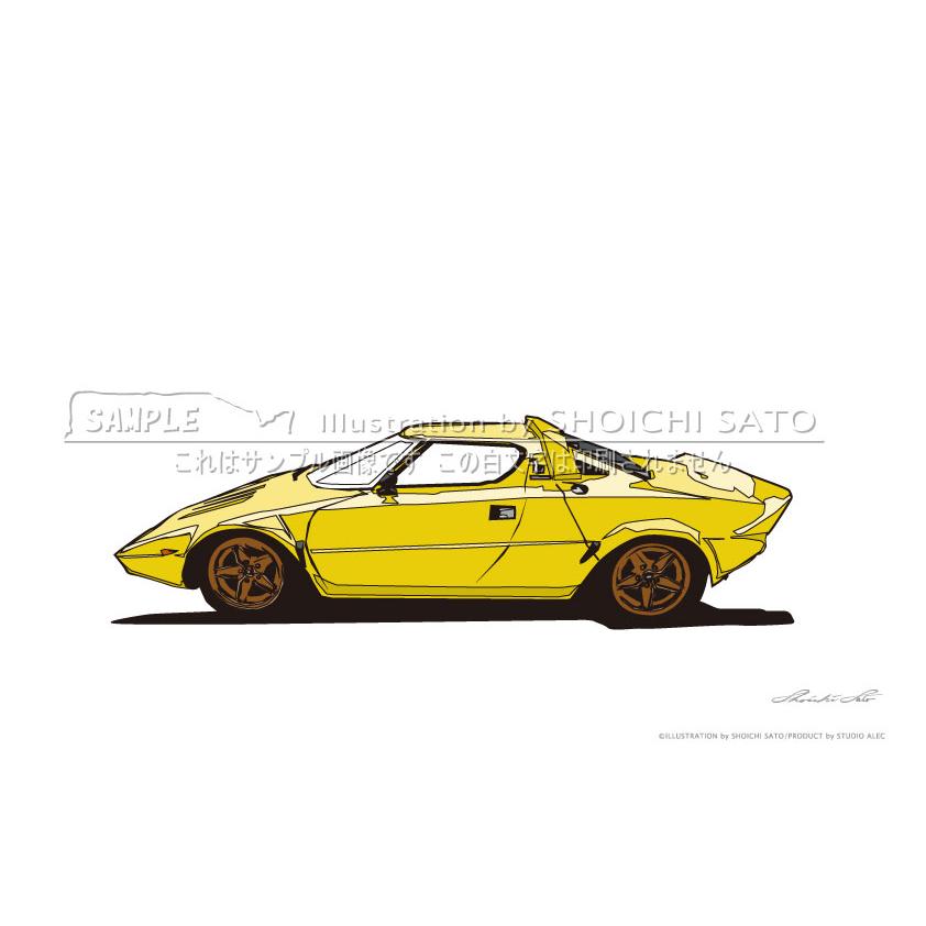 ランチア ストラトス（イエロー）」 イラストポスター（A4サイズ