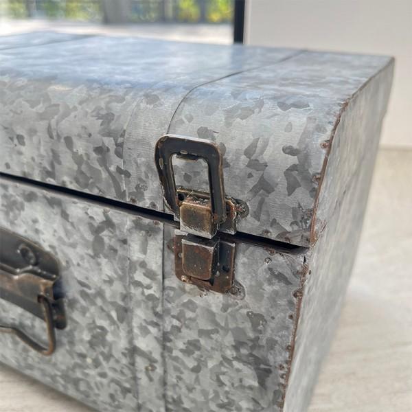 ベージ トランクボックス 2点セット 収納 シルバー インダストリアル