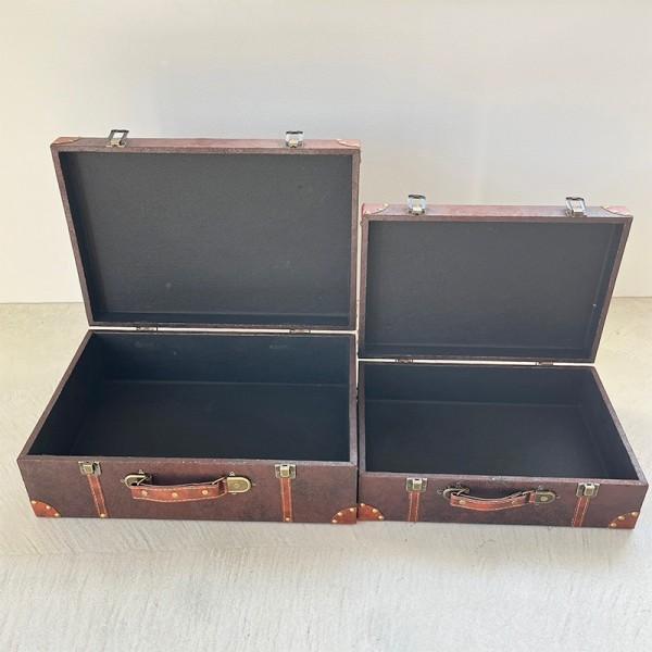 レザー トランクボックス 2個セット 収納ボックス トランクケース