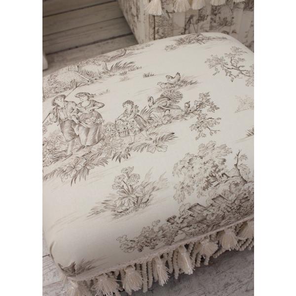 フットスツール 小型 フットレスト 足置き ジュイ柄 ジェニファー