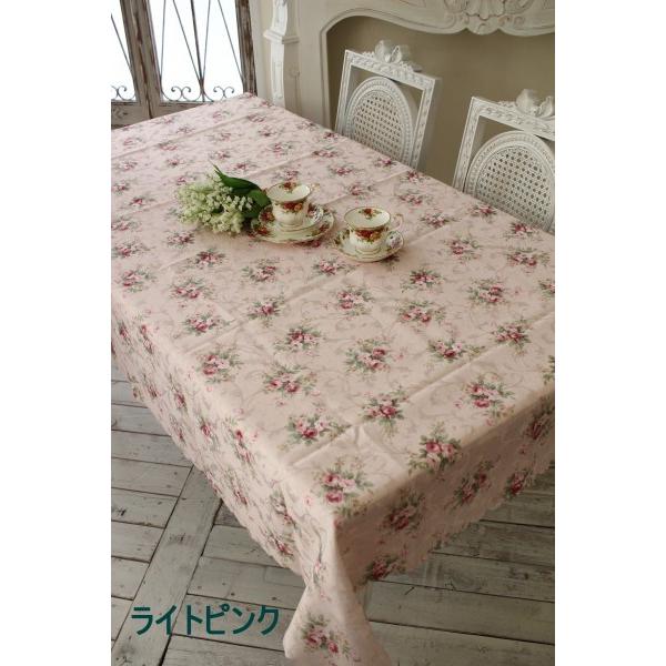 テーブルクロス 撥水加工 可愛い 6人掛けテーブル 135×240 エレガント