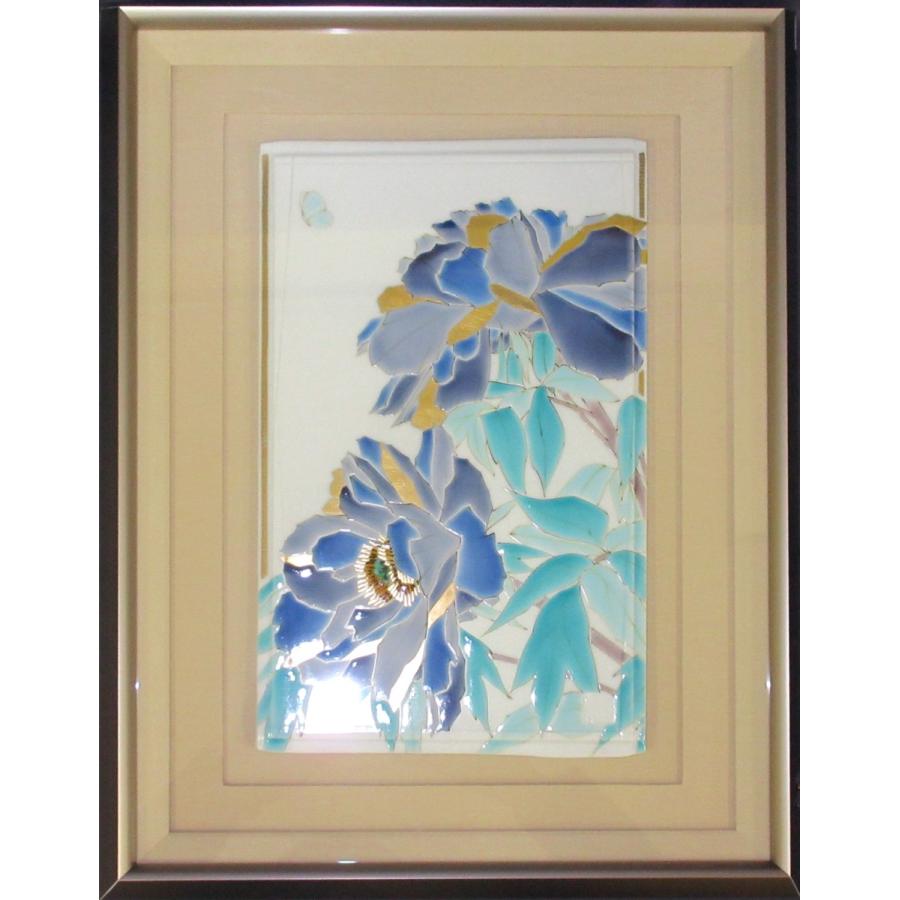 九谷焼 山岸大成作 陶額 色絵二輪牡丹 : 九谷焼 STYLeNCE スタイレンス