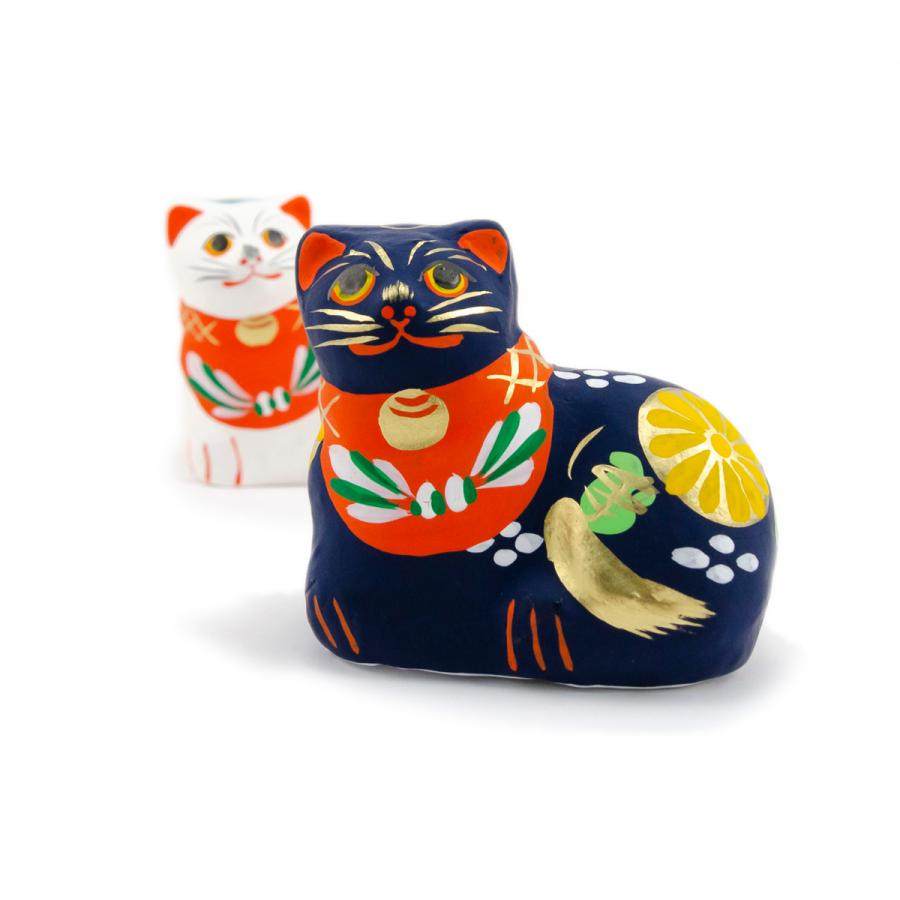 堤人形 つつみのおひなっこや 紺猫 和のインテリア 土人形 伝統工芸