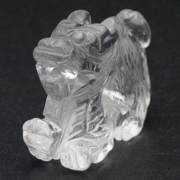 石流通センター 置物 インテリア 彫刻置物 龍 約30x23mm 水晶 天然石