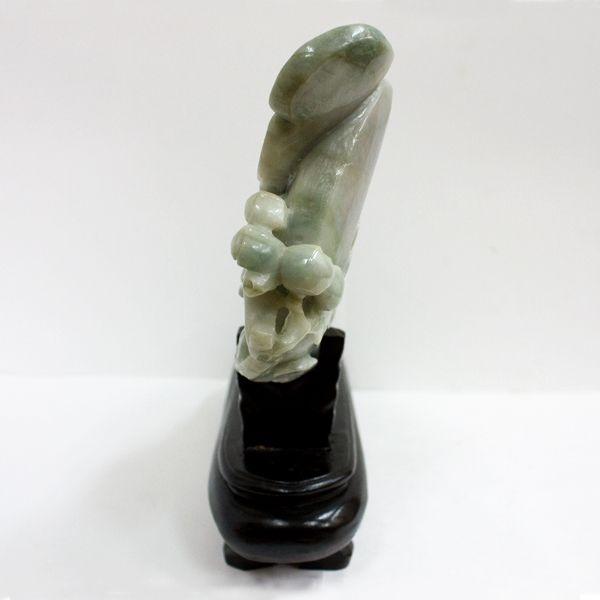 石流通センター 置物 翡翠 高級一点物 彫刻置物 本翡翠 (台付き) No.9