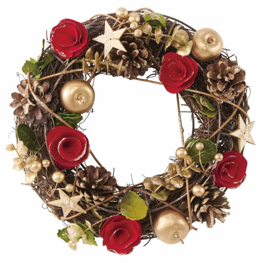 ストア・エキスプレス クリスマスリース 玄関 造花_【直径25cm