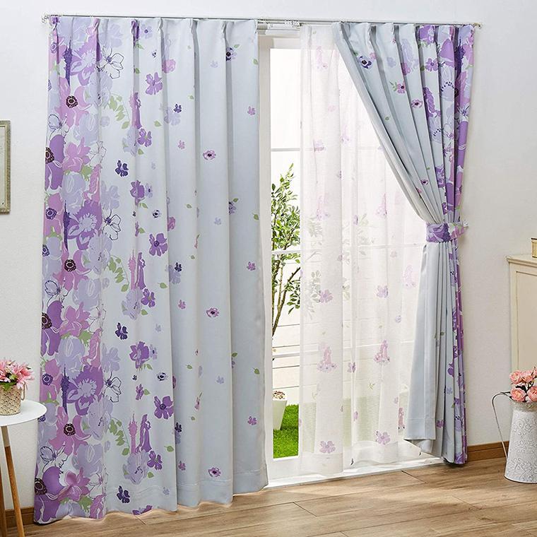 カーテン 遮光 洗える タッセル付き 2枚組 ドレープカーテン 2級遮光