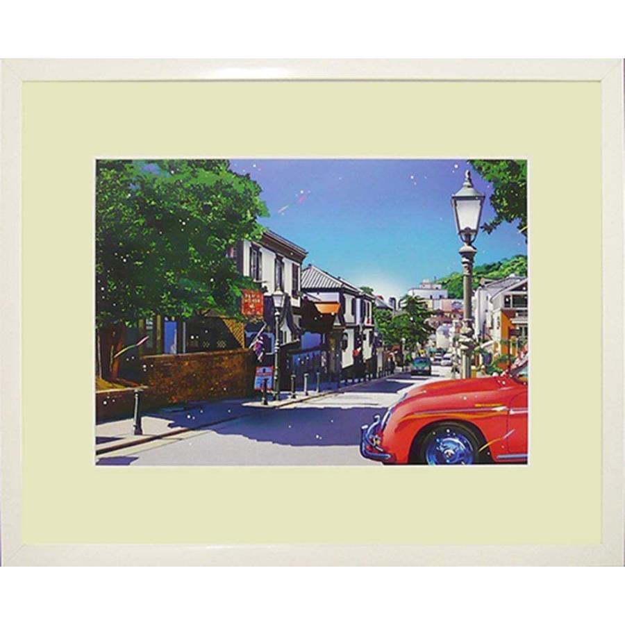 新品 鈴木英人 現代アート 額装付き 壁掛け 絵画 インテリア 絵