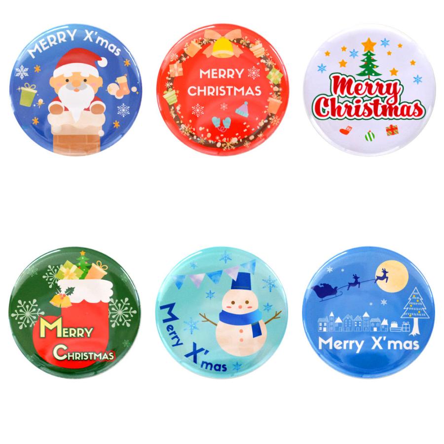 クリスマス 缶バッジ 丸型 直径37ミリ バッジ バッチ プレゼント x'mas