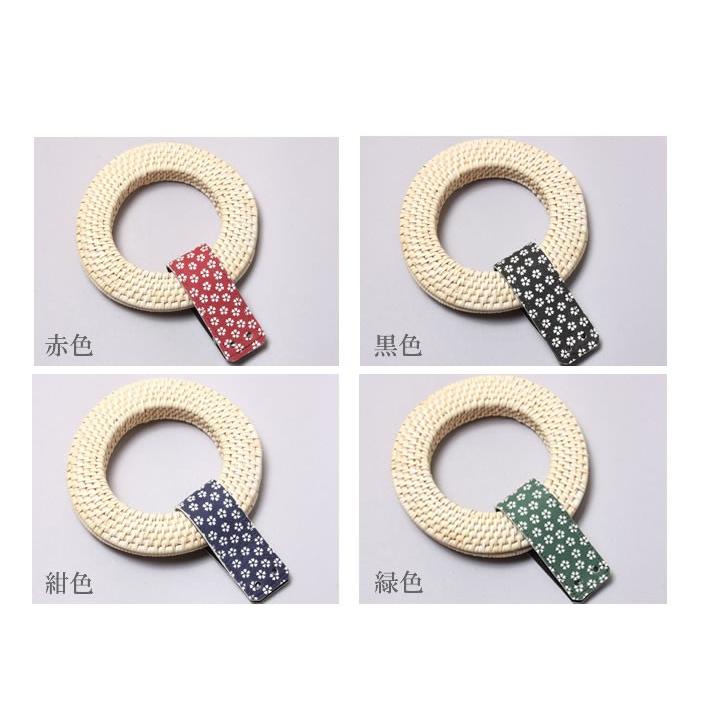 弓道 弦 弦巻 吊革 小桜柄 鹿革 メール便対象 翠山弓具店 suizan 40408