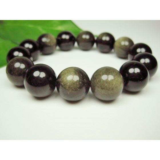 ブレスレット ゴールデンオブシディアン Φ15.4mm〜16.3mm : 天然石のお