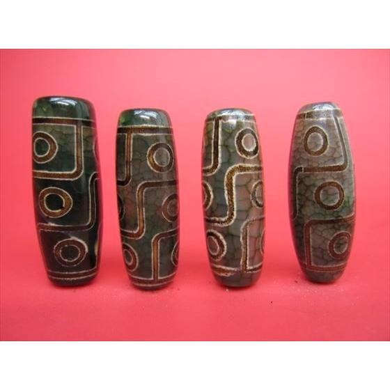 チベット高級龍紋天珠 逆九眼天珠 30×10mm 2粒SET : 天然石のお店Sun