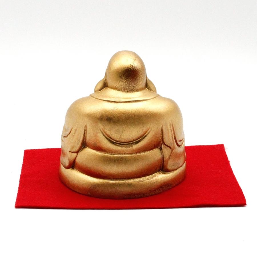 布袋像 金色 ツゲ 彫り 柘植 桐箱 入り 金運 上昇願い好運呼び込む