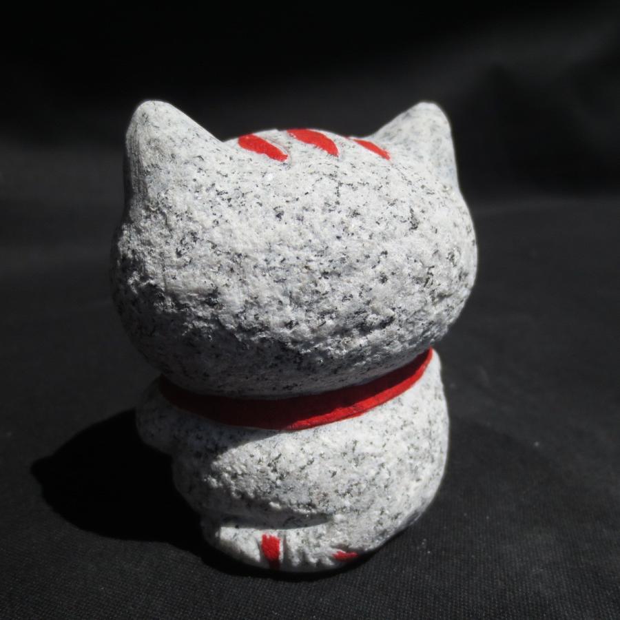 開運 笑福 笑うねこ 招き猫 置物 御影石 招福 ねこ Cat ネコ 猫