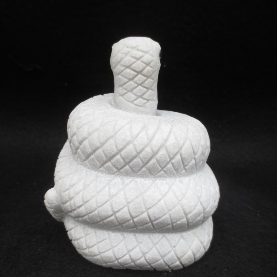 白蛇 白へび ヘビ 蛇 高さ約9cm 巳年 干支 十二支 White snake 金運