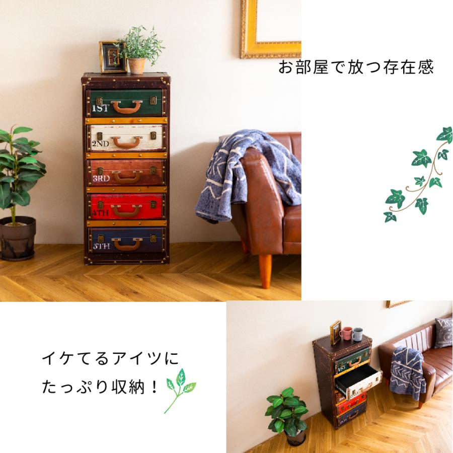 トランクミニチェスト 5段 123 カラーボックス タンス チェスト