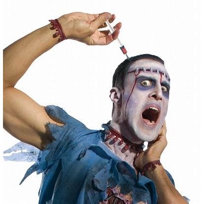 4点までメール便も可能) ゾンビシリングヘッドピース /注射器付き