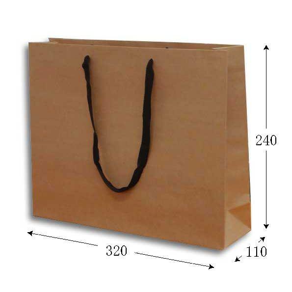手提げ紙袋 K-320 未晒クラフト無地 紙袋 32cm巾 (巾320 マチ110 高さ