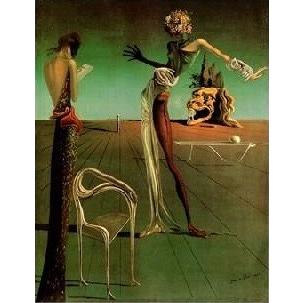 アートポスター- 薔薇の頭の女 (60cm×80cm) サルバドール・ダリ -余白